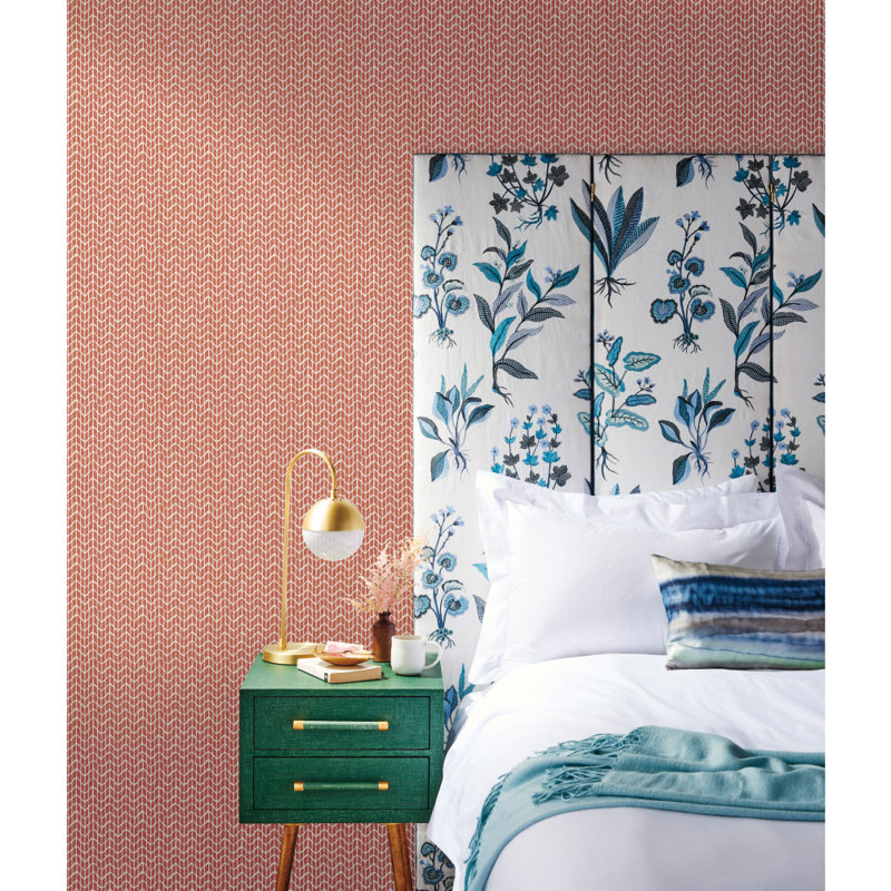 Rouleau de papier peint l 27 pi x l 27 po limonaia wave, Rouge