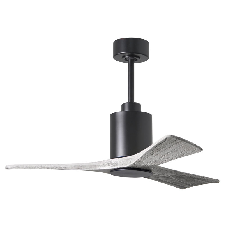 Patricia LED Downrod Ceiling Fan, 42", Barn Wood Tone, Matte Black