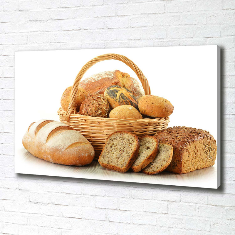 Bread In A Basket - Wrapped Canvas Print