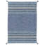 Azizi Striped Hand Woven Cotton Blue Rug-494529597