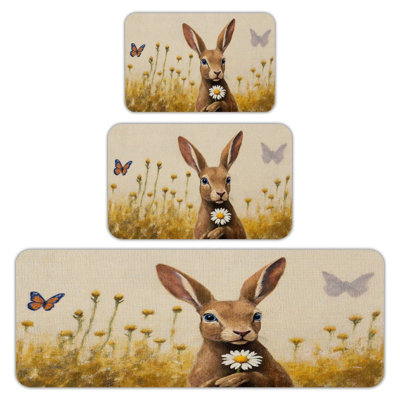 Mignon ensemble de 3 tapis de cuisine, chambre d'enfant et salle de bain