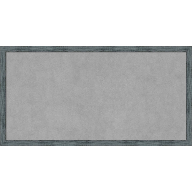 Tableau magnétique encadré étroit bleu-gris rustique, H 13 po x l 25 po