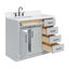 Meuble-lavabo simple en bois massif 42 po Tidworth avec plateau en quartz Carrara de 1,5 po-626085667-668100339-668100341