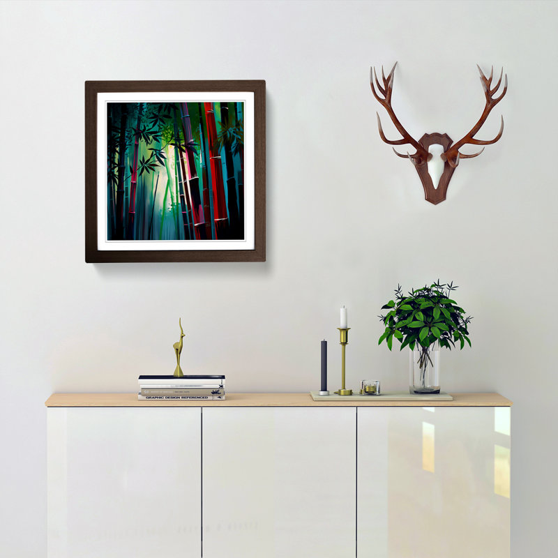 Single Picture Frame Print on Wood, Walnut