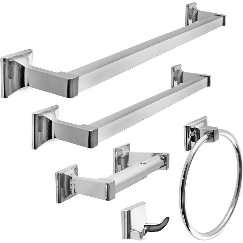 5 - Piece Bathroom Hardware Set, Polished Chrome