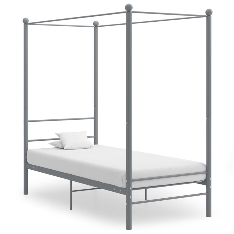 Azeezah Metal Bed, Grey, 90 x 200 cm