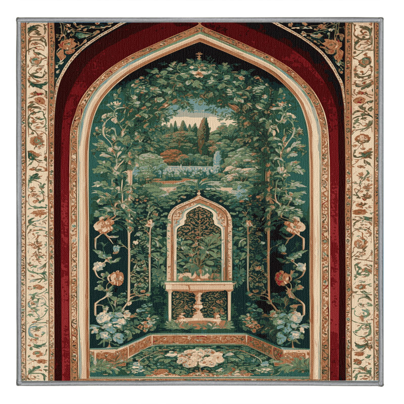 Tapis brun lavable à la machine, Carré 7 pi