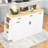 Stylish Kitchen Island with Hidden Trash Bin Compartment, Sliding Doors, Adjustable Shelf and Spice Rack-271969512