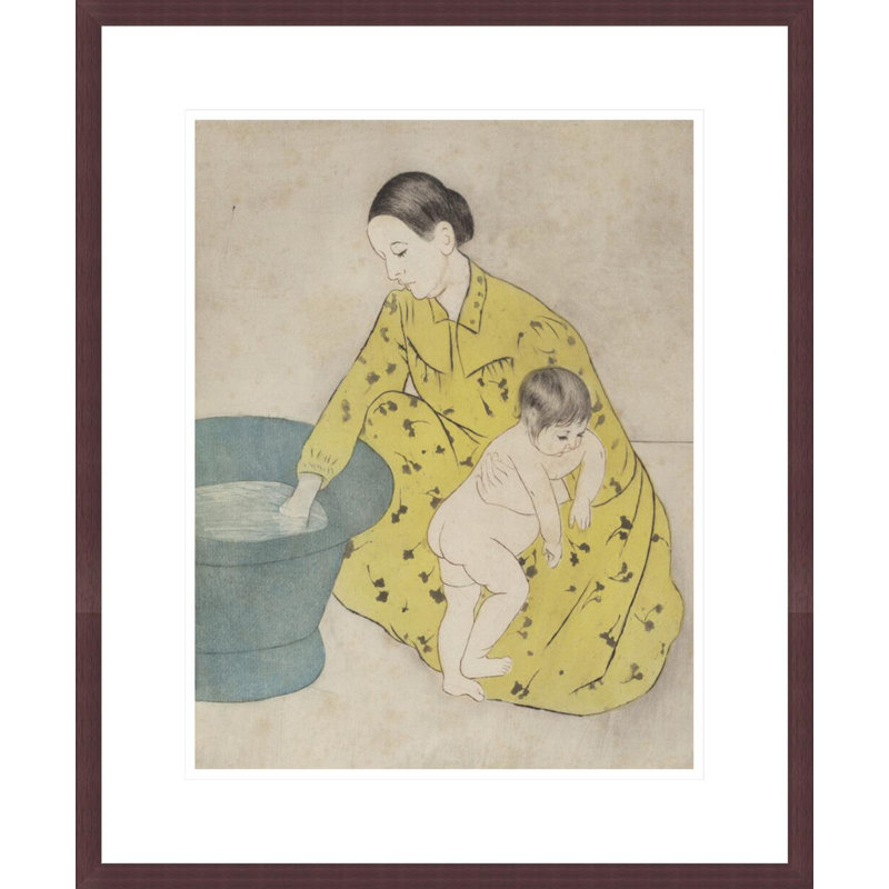 « Le bain » de Mary Cassatt – Reproduction giclée encadrée, H 21,4 po x l 17,75 po