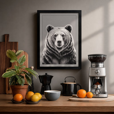 Bear's Direct Gaze Modern - Framed Print