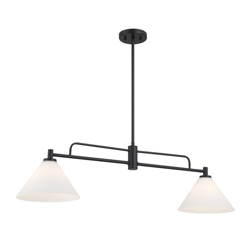 Oonagh 2-Light Chandelier in Matte Black, Matte Black