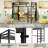 Loft Bed Twin Size with L Shaped Desk and Shelves, Metal Bed Frame Power Outlet and LED Lighted-405782117