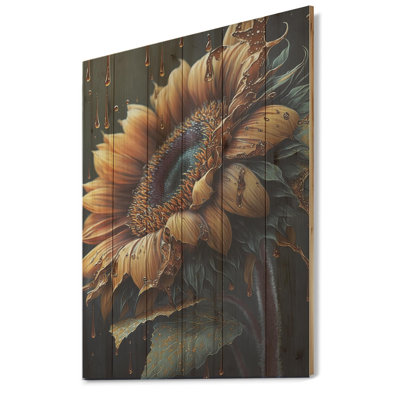 Realistic Sunflower - Floral Sunflower Wood Wall Decor