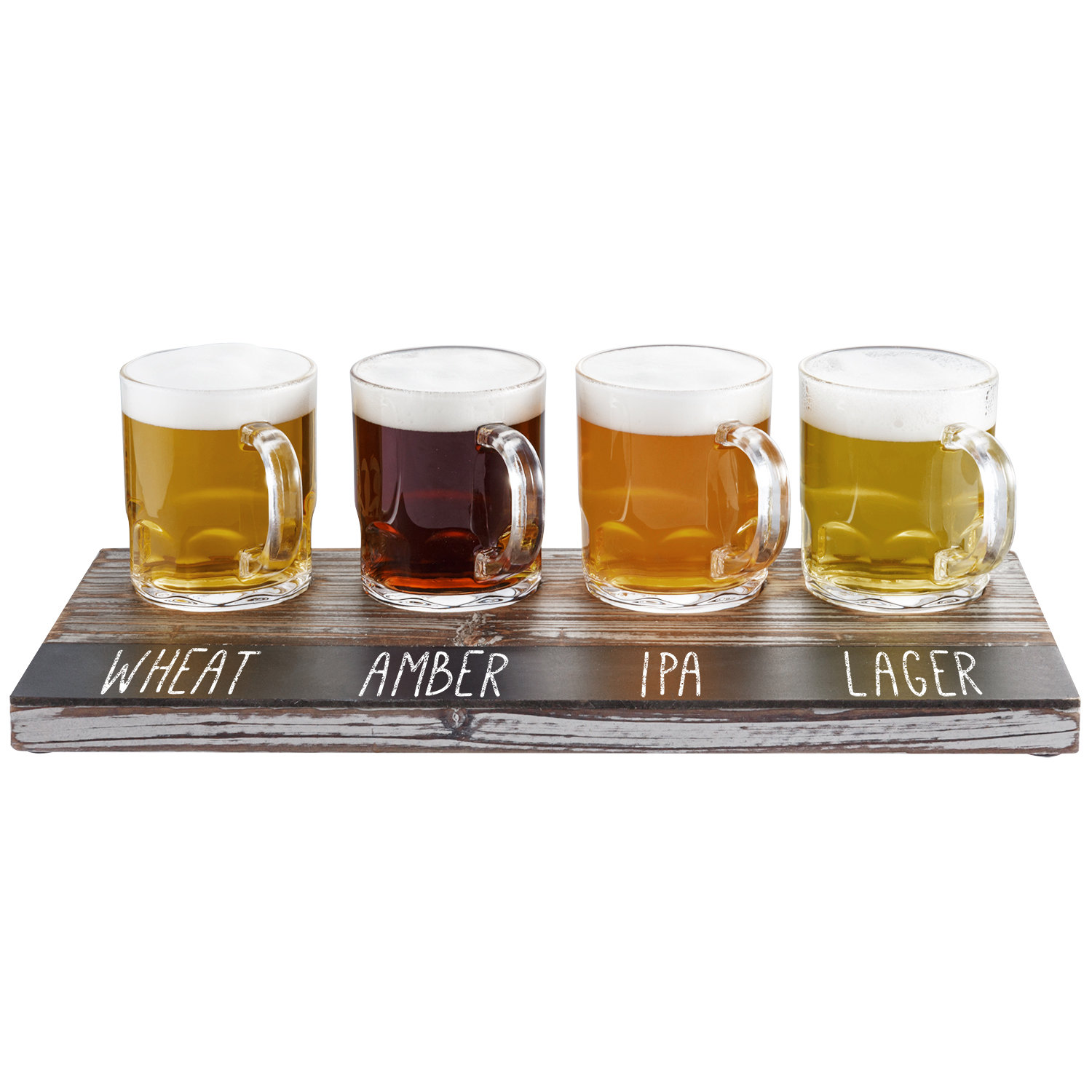 Acopa Write-On Flight Tray with Mini Drinking Jar Tasting Glasses