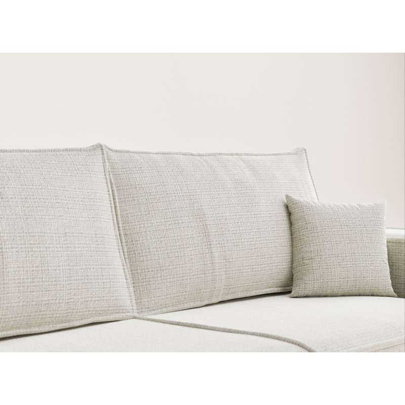 3 Seater Reclining Sofa, Light Grey Polyester/Chenille