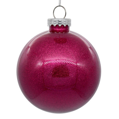 Ornement en forme de boule intérieure transparente avec paillettes