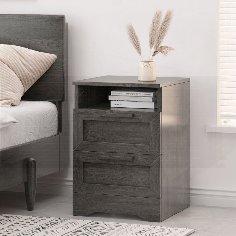 Frane 15.75'' W Nightstand, Gray