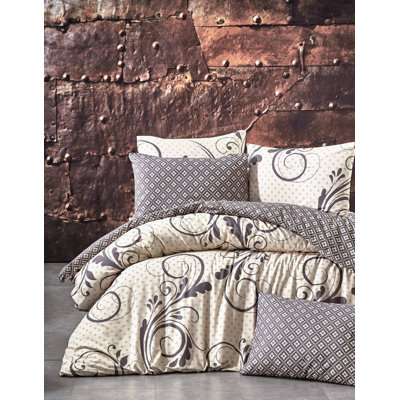 Ensemble de housse de couette 100% coton mauve / gris Terryville