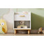 Ensemble de chambre à coucher à baldaquin 3 pièces avec lit gigogne + table de chevet + commode 6 tiroirs Trien