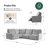 Majida 124"W Oversized Modular Wall-Hugging Power Reclining Sectional Sofa With One Reclining Seat-943482757-943482755