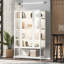 Grande vitrine en fer avec porte vitrée et lumières DEL en acier-1677785694