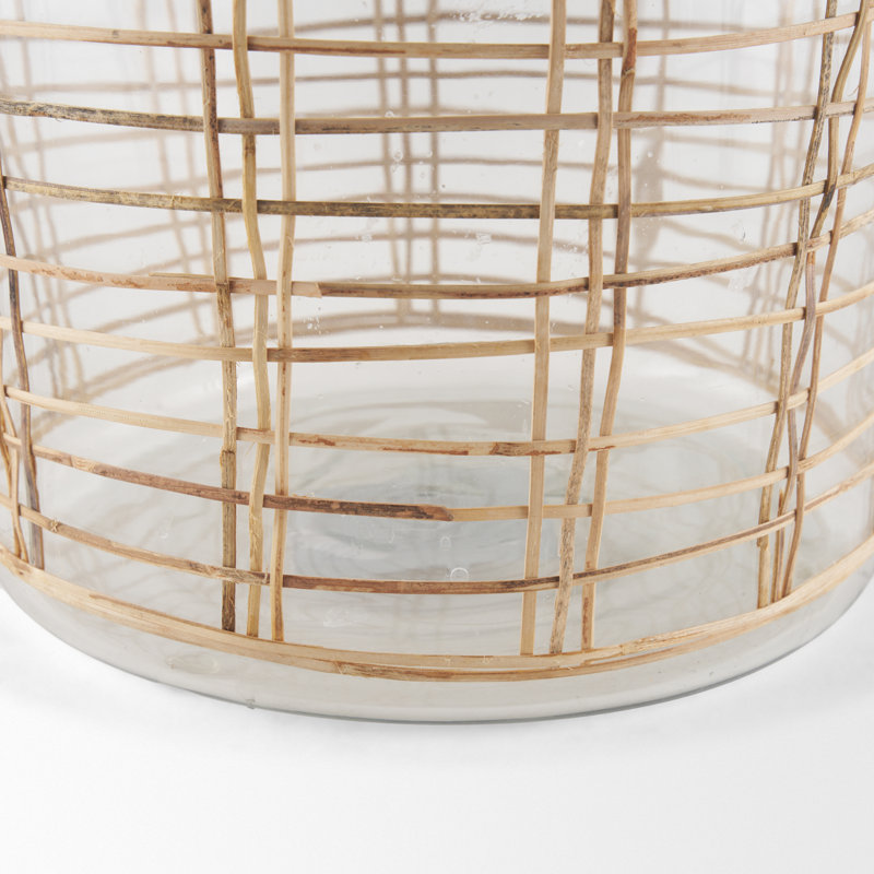 Azharul Large Glass Bottle, White, 19.5" H x 9.5" W x 9.5" D