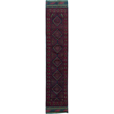 Hand-Knotted High-Quality Red Runner