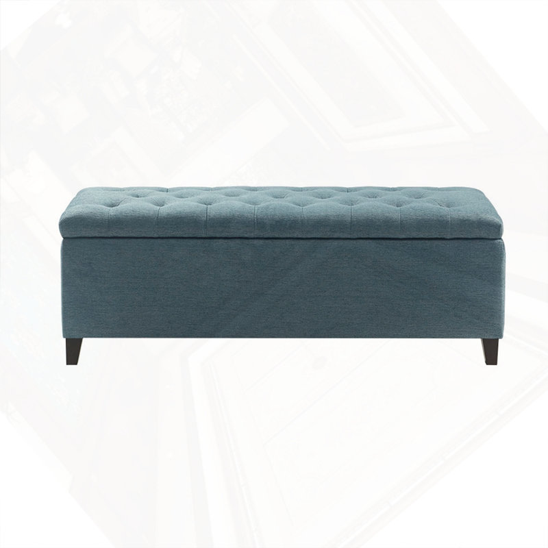 Tufted Top Soft Close Storage Bench, Blue