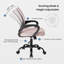 Chaise de bureau réglable avec rotation à 360 °, hauteur et contrôle de l'inclinaison, rose-1424091284