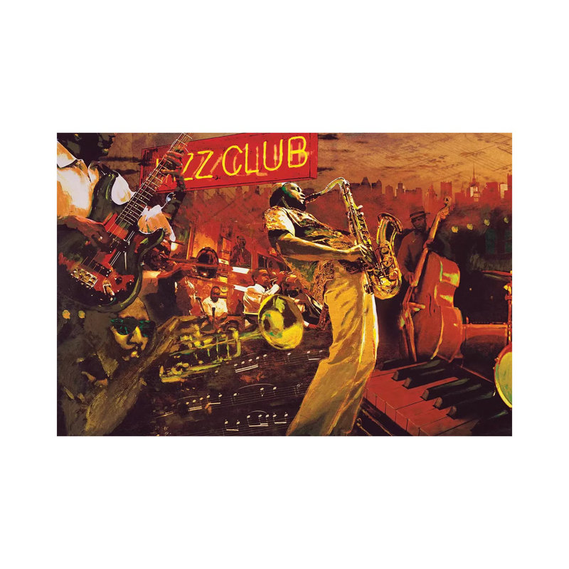 Bebop par Tyler Burke - impression d'art graphique, Aucun mat, Toile tendue, H 12 po x l 18 po x 1,5 po