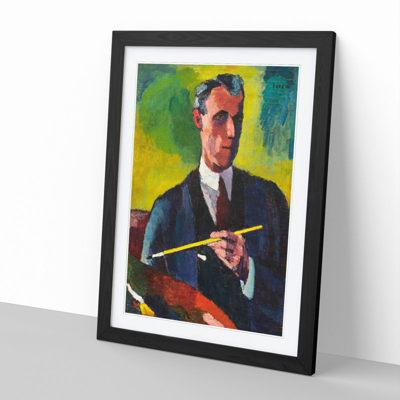 Self-Portrait by Henry Lyman Sayen - Picture Frame Painting, 36cm H x 27cm W x 2cm D, Black Framed