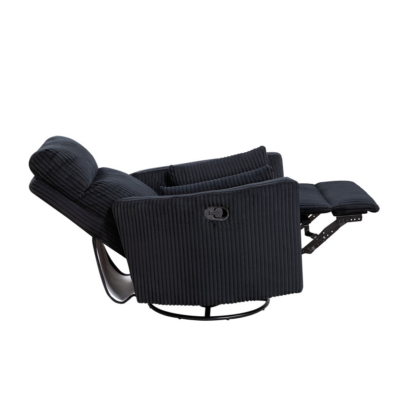 Accent Chair Swivel Glider, Black