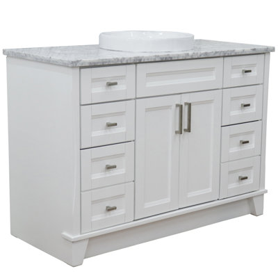 Abdiqani 49'' Single Bathroom Vanity with Carrara Marble Top