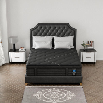 Matelas hybride extra ferme de 14 pouces avec support lombaire sans fibre de verre