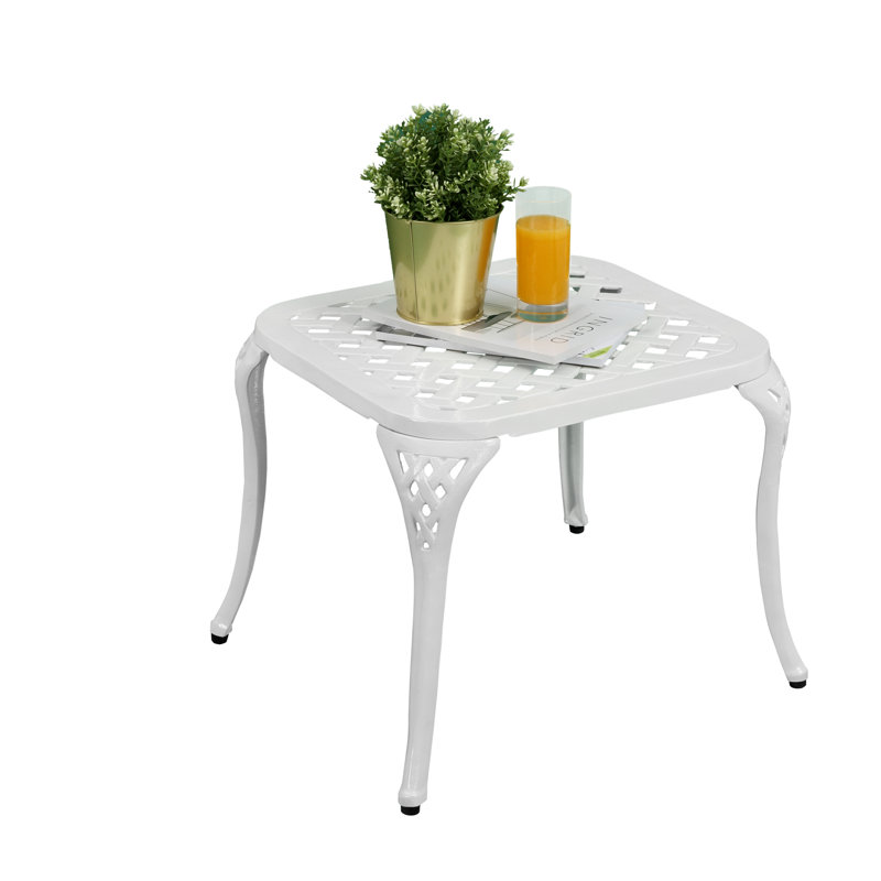Table d'extérieur en aluminium, Blanc