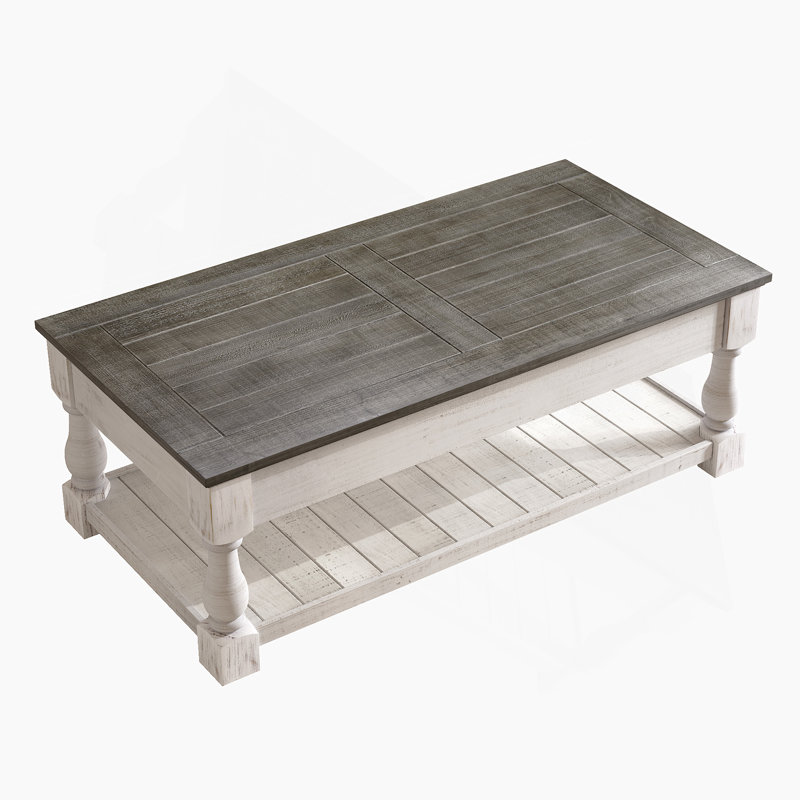 Table basse avec plateau fixe Farmhouse, Gris antique