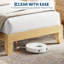 Solid Wood Rattan Platform Bed with LED Light Headboard, Rattan Frame-606794168