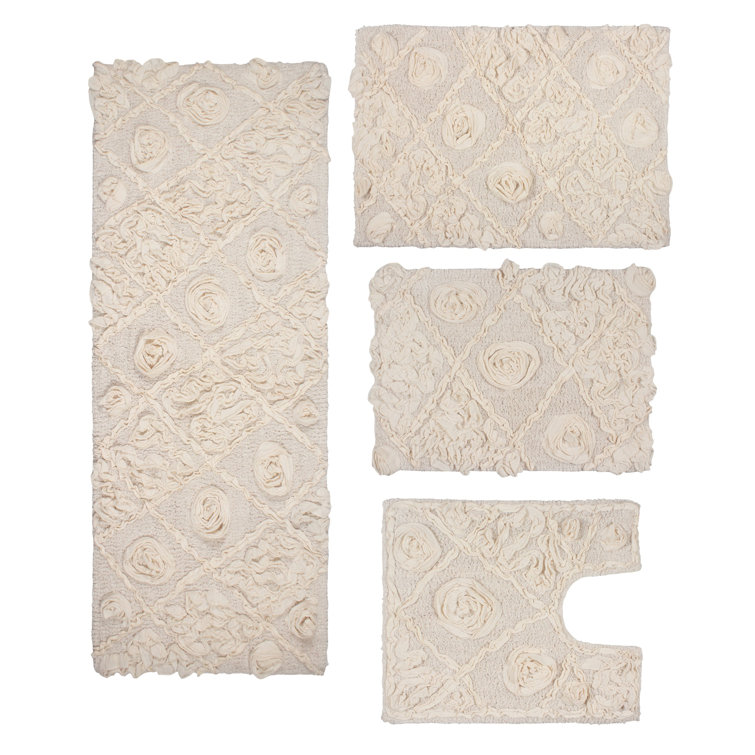 Modesto Collection 100% Cotton Bath Rug with Spray Latex Backing