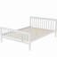 Lit mezzanine simple au-dessus d'un lit double avec escalier en blanc-1551593833