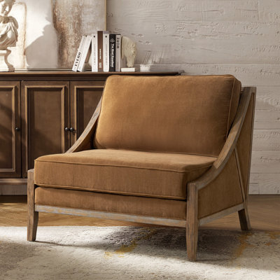Fauteuil d'appoint en bois massif surdimensionné 37,5 po Theoren