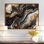 Glam Gold Flows, agate noire - salon d'art mural en marbre