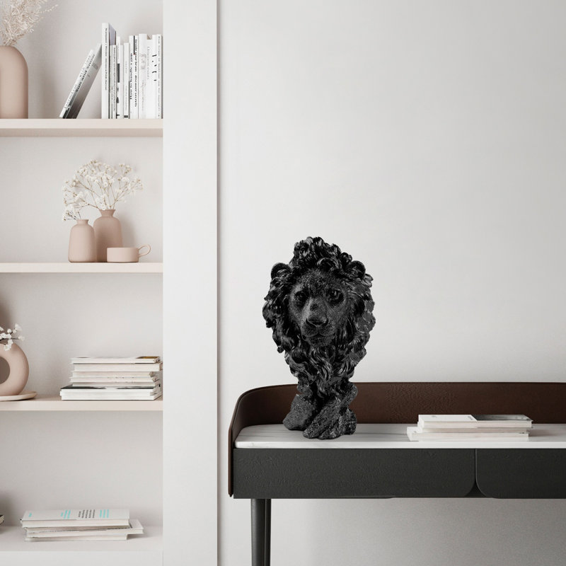 Hand-Painted Decorative Object, Black, 7.1 x 13.4 x 6.7 inches | 100% Polyester Material, Lightweight at 2.8 lbs | Unique Art Piece for Home Decor, Elegant and Distinctive Accent for Any Room