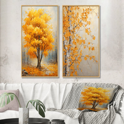 «Yellow American Basswood Forest II», ensemble de 2 impressions sur toile