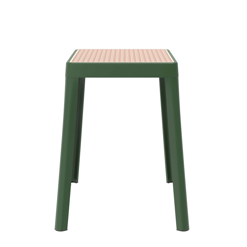 Tabouret carré en plastique empilable Dantoni, Vert