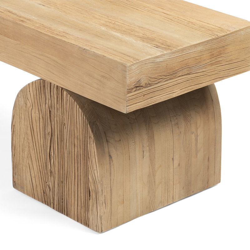 Keane Solid Wood Bench, Reclaimed Natural Elm