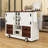 Rolling Kitchen Island Cart with Drop Leaf, Power Outlet, Adjustable Shelves and 2 Storage Drawers-1259537904
