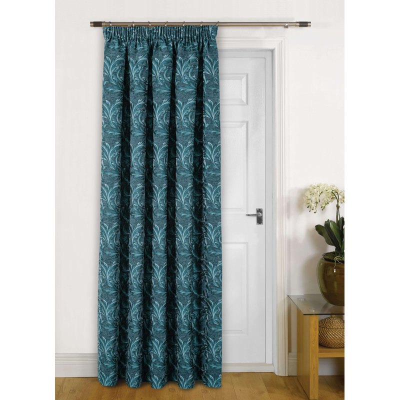 Adiv Room Darkening Door Curtain Pair, Teal