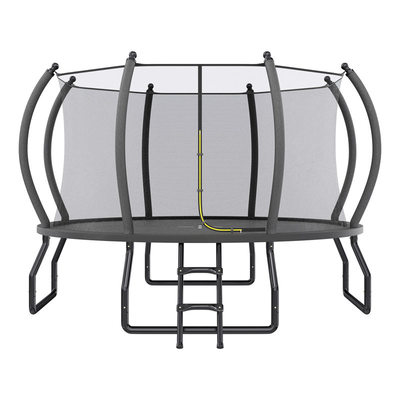 Le trampoline d'extérieur de 10 pi avec filet d'enclos et échelle Albott met en valeur les trampolines récréatives pour enfants et adultes, cadre à connexion rapide, homologation ASTM