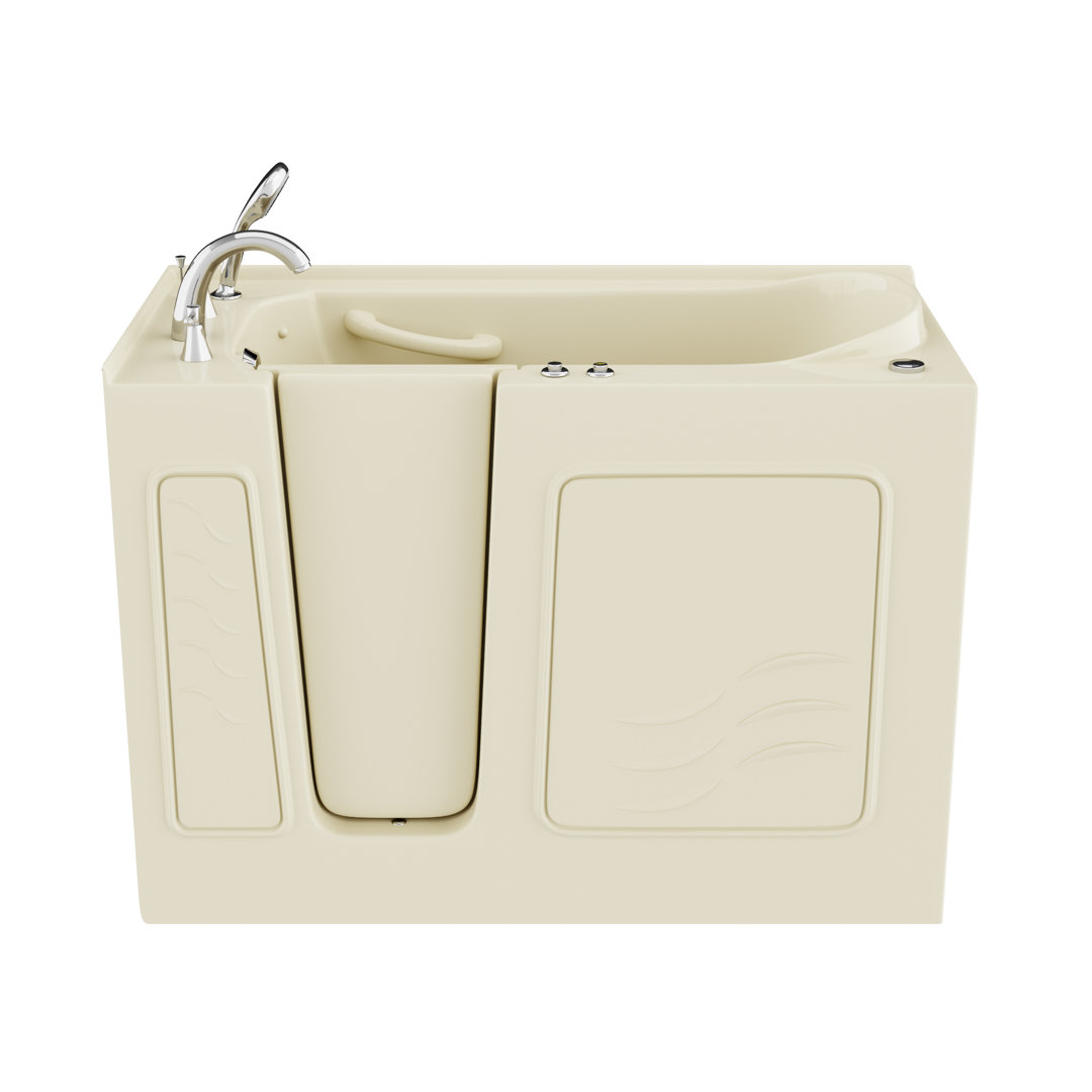 Santa Fe 52.75'' x 26.375'' Walk-in Air Fiberglass Bathtub with Faucet Therapeutic Tubs