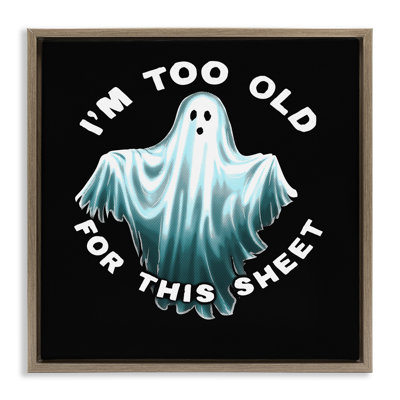 Too Old For This drap encadré noir sur toile flottante par Jedco Brands, Inc.